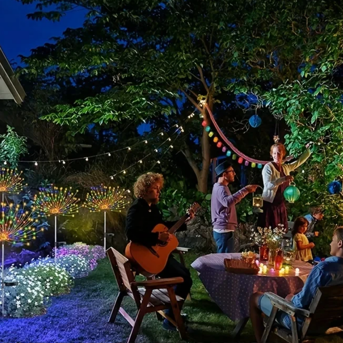 2pc Solar Firework Light Waterproof Outdoor