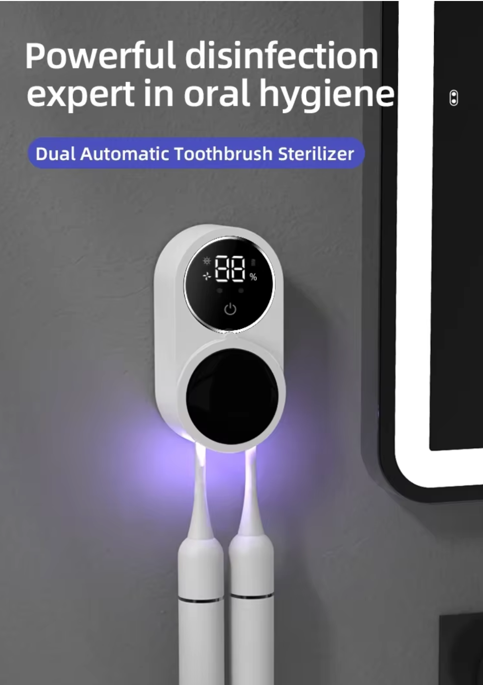 Dual Automatic UV Toothbrush Sterilizer