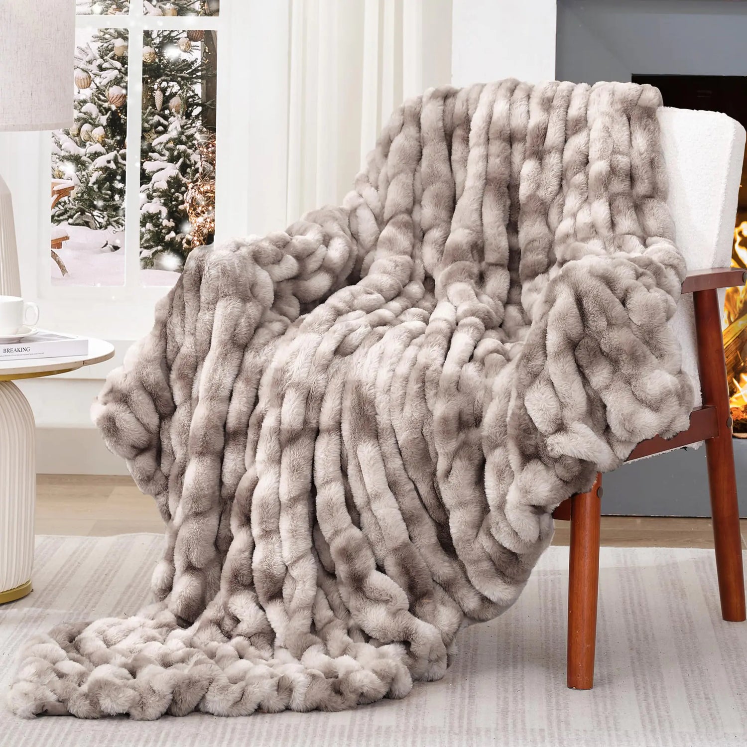 Mongolian Faux Fur Throw