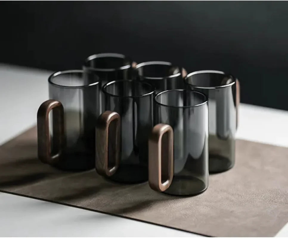 Borosilicate Glass Water Cup – Smoky Gray