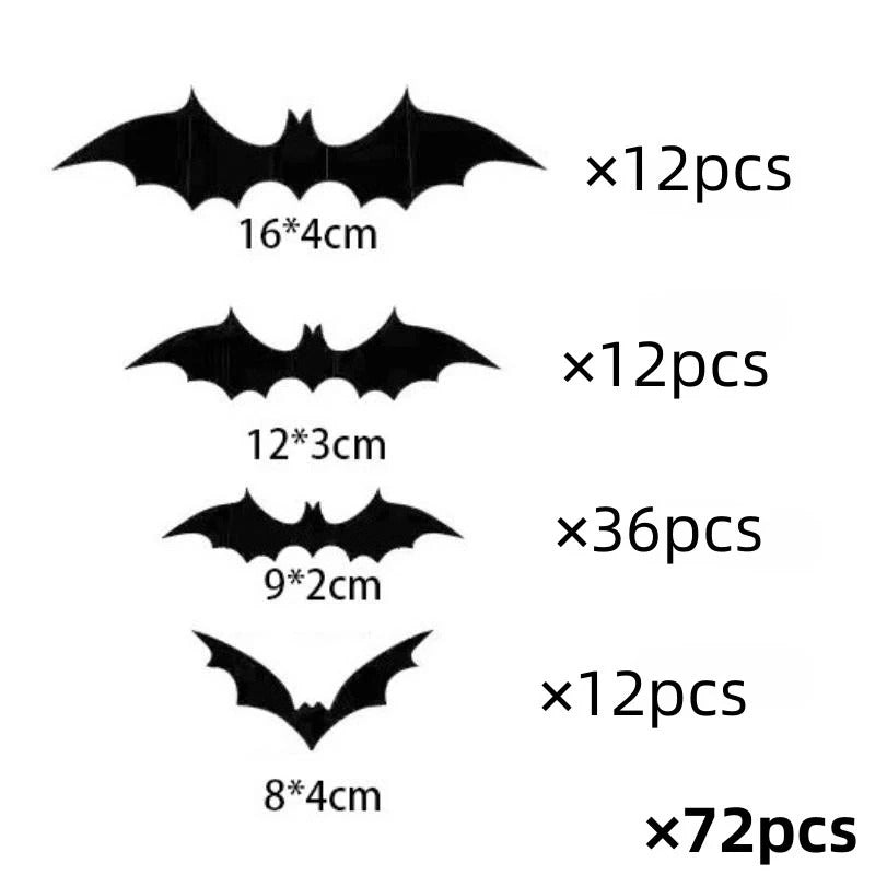 72pc Spooky Sticky Bats