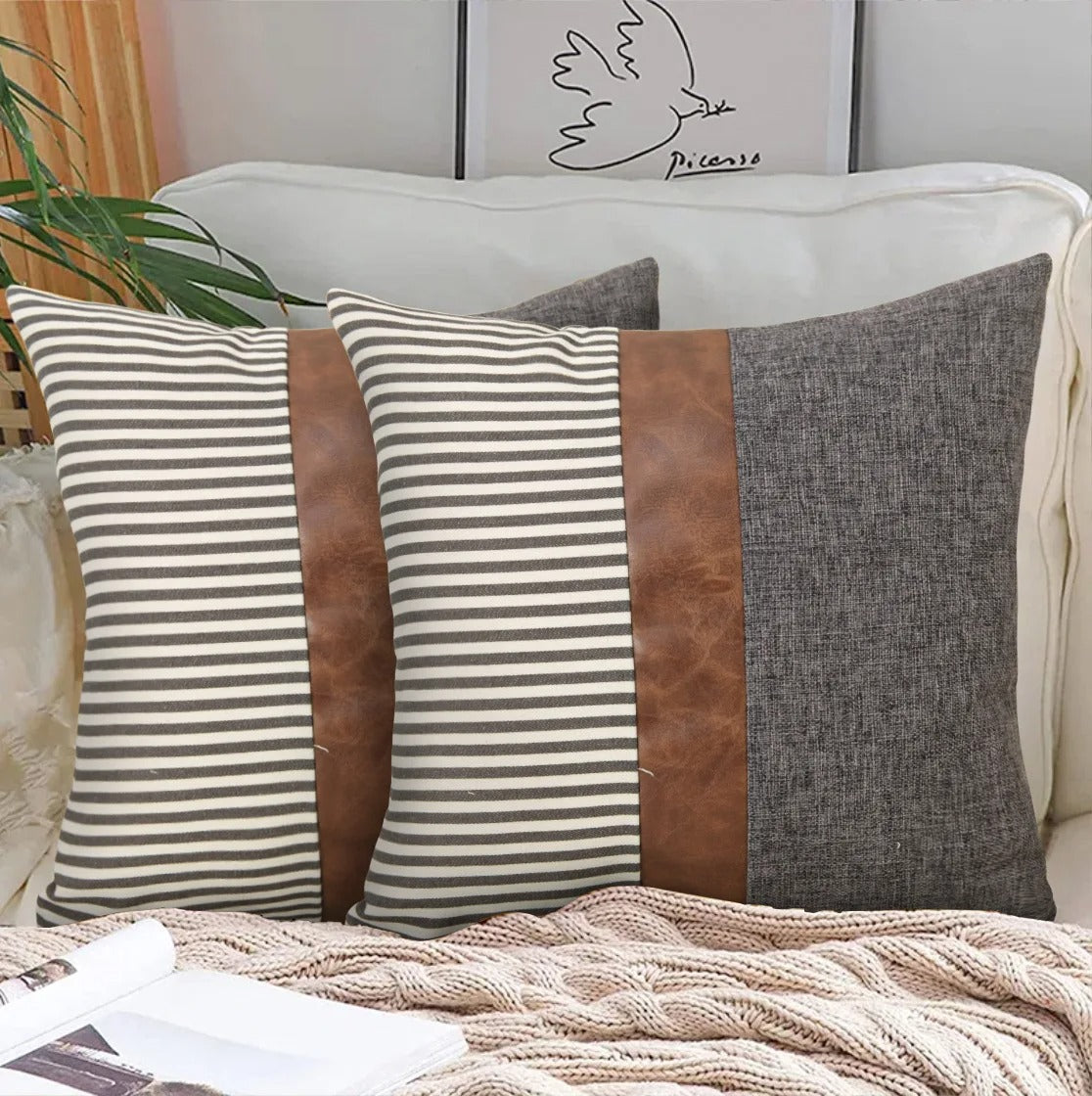 European Leather Pillow Covers