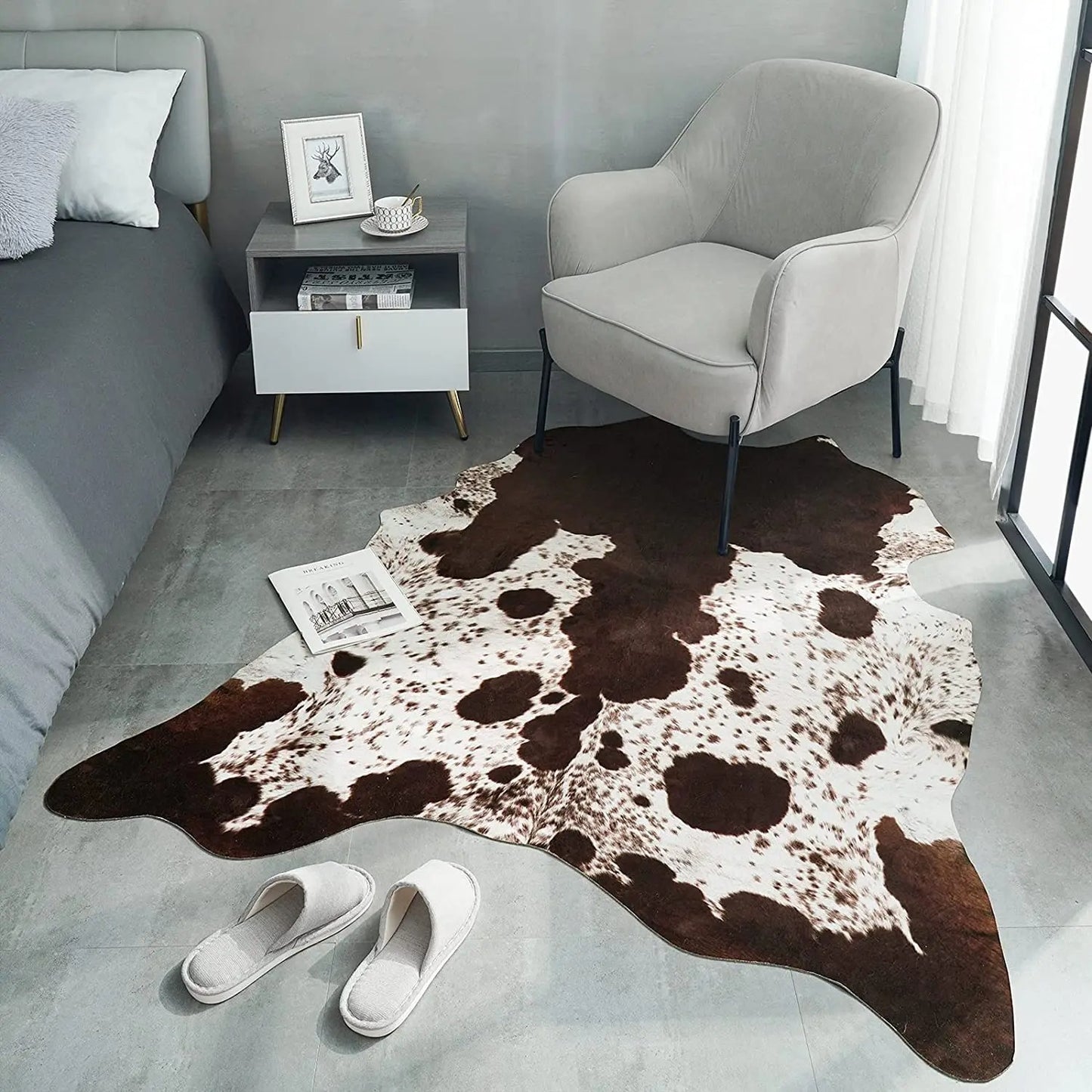 Western Bathroom cowhide Rug- Brown