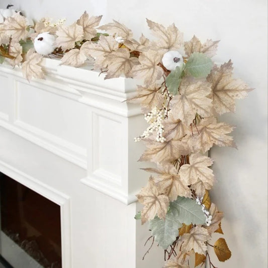 White Pumpkin Fall Garland