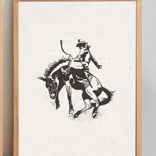 Vintage Western Buckskin Rodeo Poster