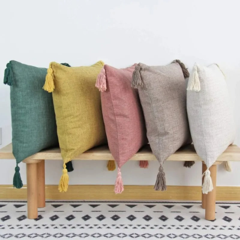 European Indoor/Outdoor Linen Pillow Covers