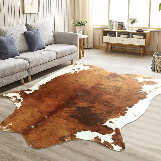 Western Bathroom cowhide Rug- Brown