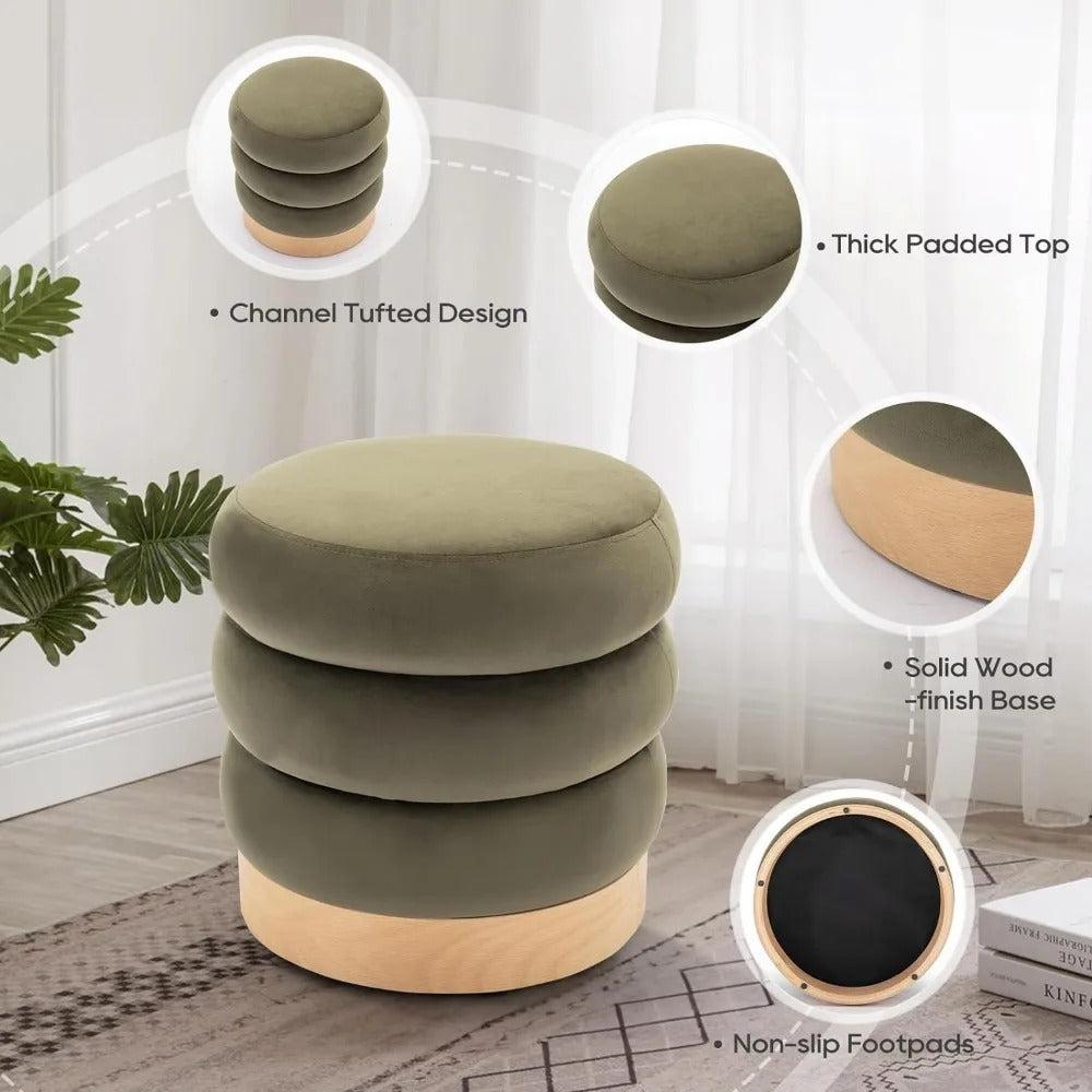 Velvet Tufted Ottoman