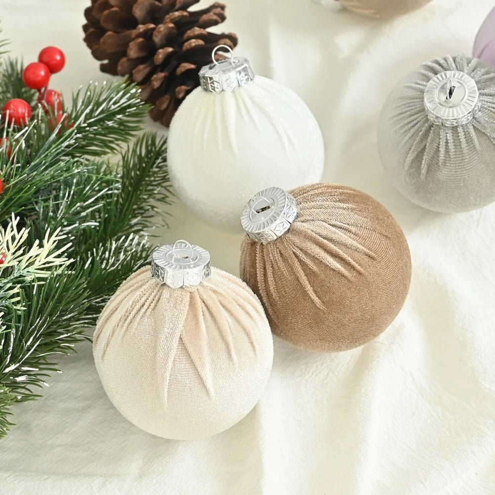 15pcs 8cm Velvet Christmas Ornament