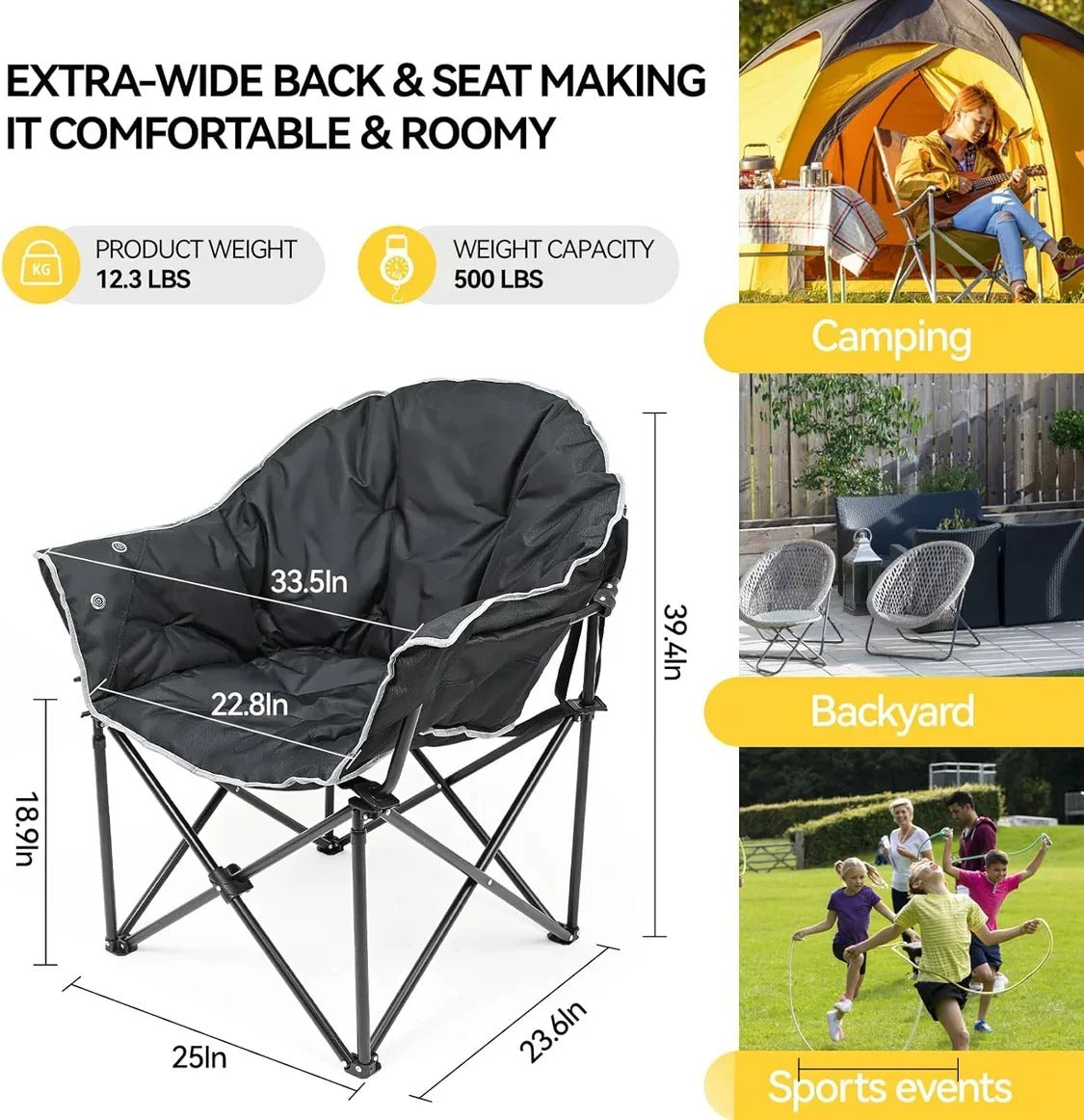 Premium Oversized Heated folding Chair