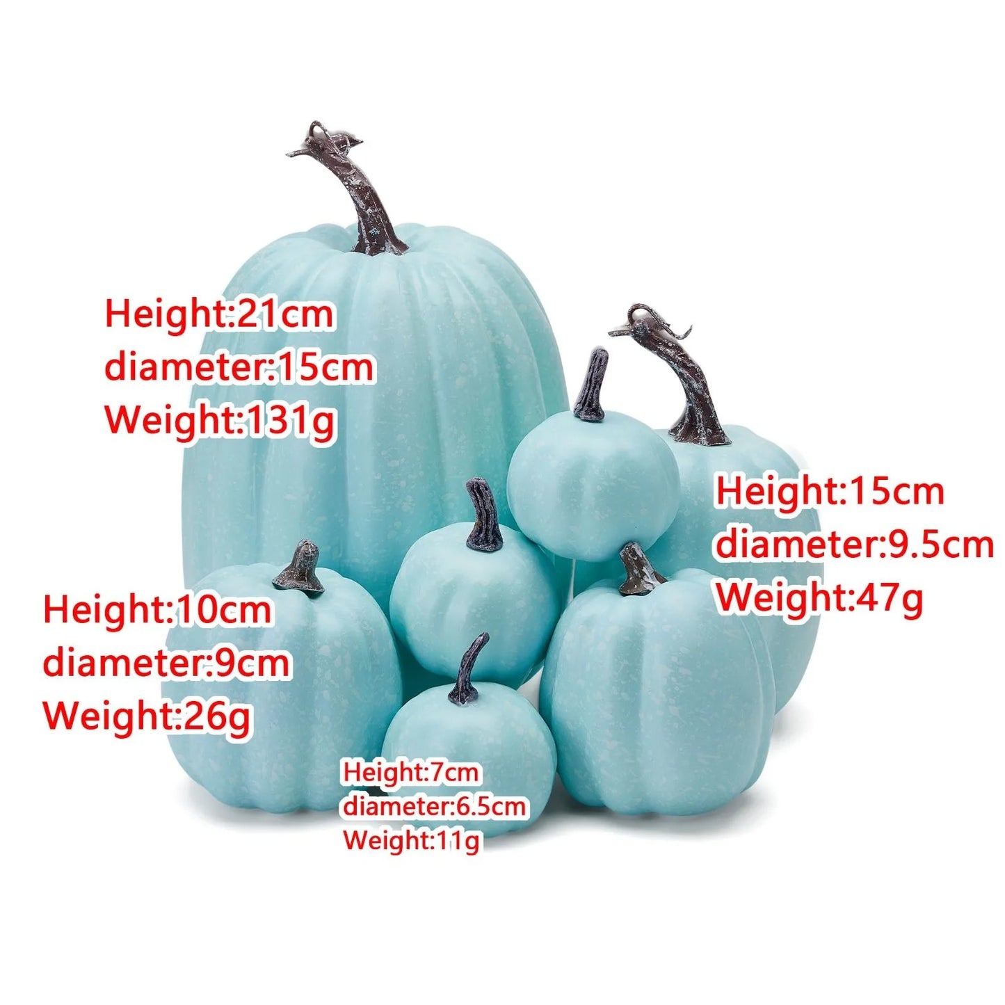 7pcs Faux Assorted Pumpkin Set