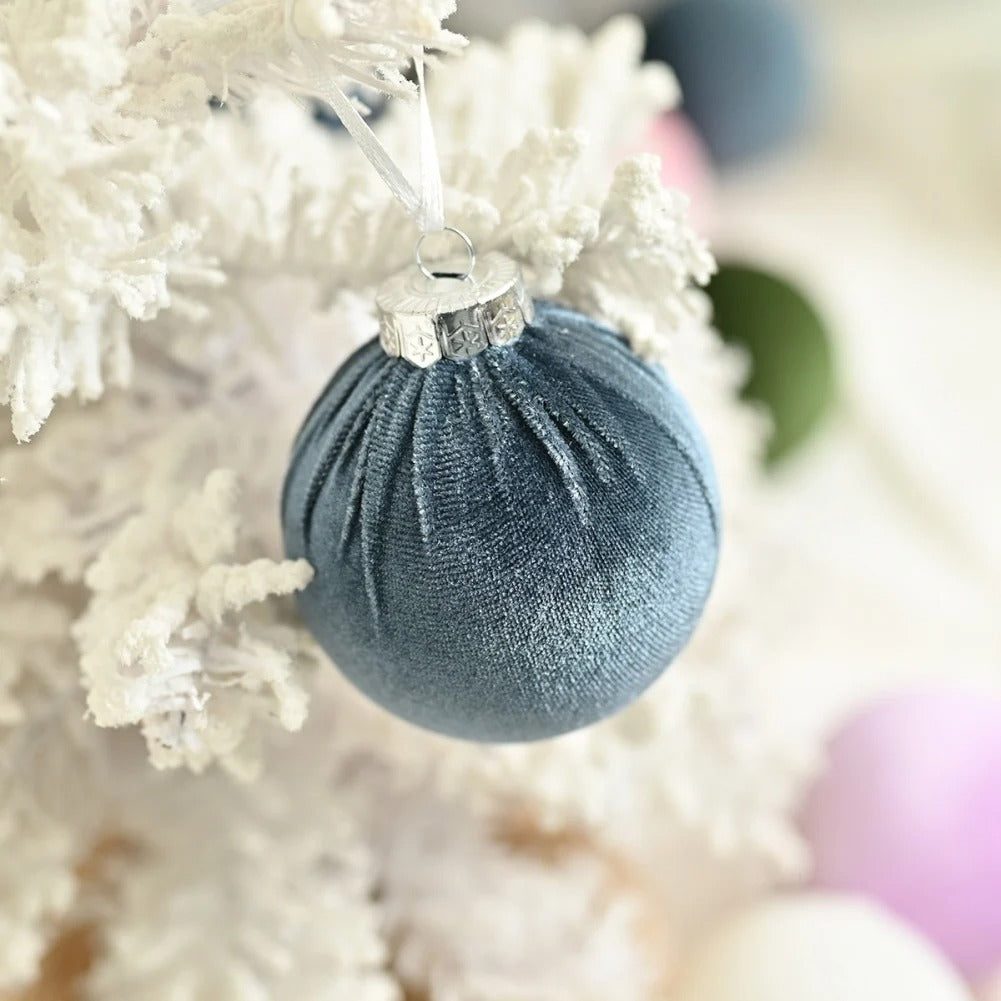 15pcs 8cm Velvet Christmas Ornament