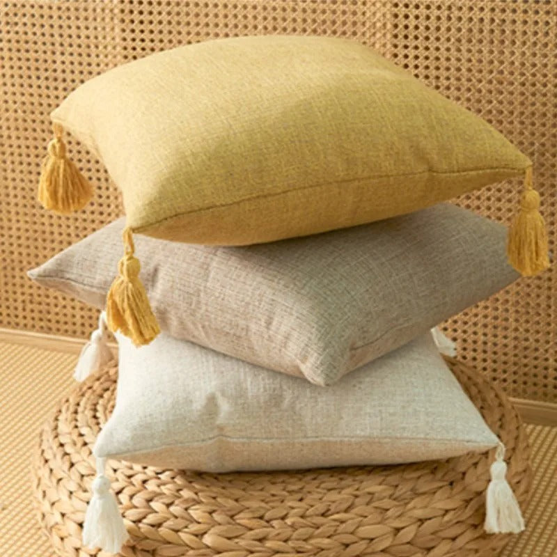 European Indoor/Outdoor Linen Pillow Covers