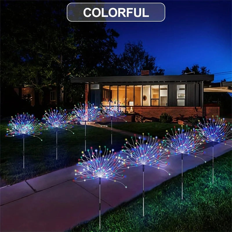 2pc Solar Firework Light Waterproof Outdoor