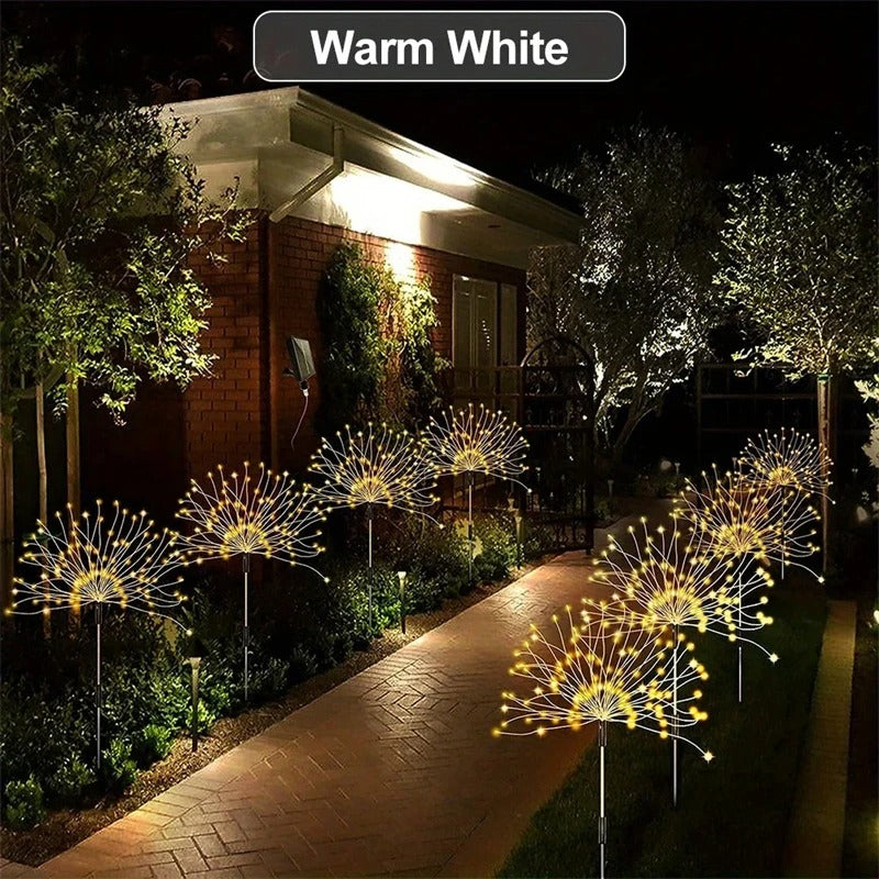 2pc Solar Firework Light Waterproof Outdoor