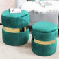 Velvet Storage Ottoman for Livingroom, Set of 2