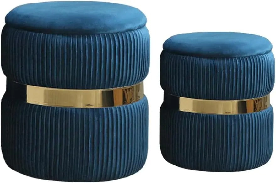 Velvet Storage Ottoman for Livingroom, Set of 2