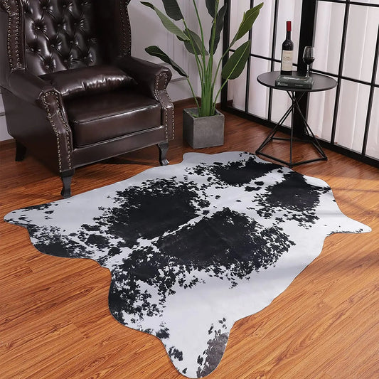 Western Bathroom Cowhide - Black